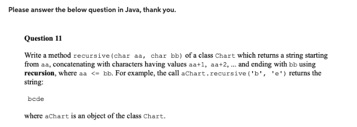 Please answer the below question in Java, thank you. Question 11