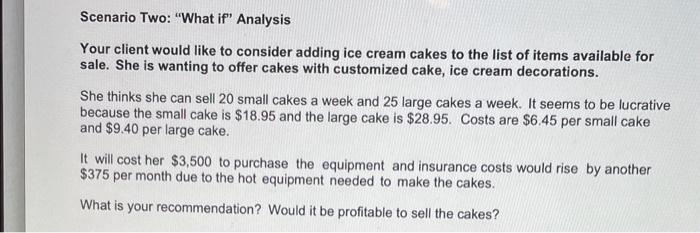 flavored ice coffees. Your client is unsure if she should sell flavored
