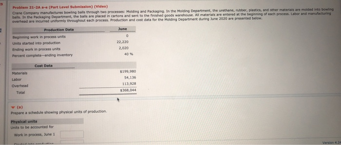  please solve part A Problem 21-2A - (Part Level Submission) (Video)