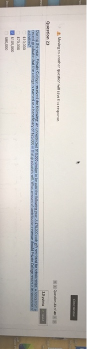 22 of 40 Save Aromer Micro Question 22 2.5 points Rory City