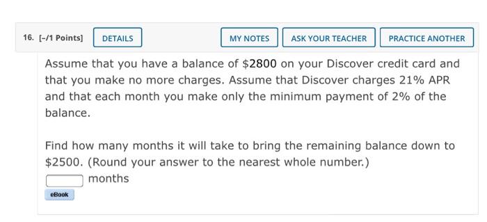  16. (-/1 Points) DETAILS MY NOTES ASK YOUR TEACHER PRACTICE ANOTHER
