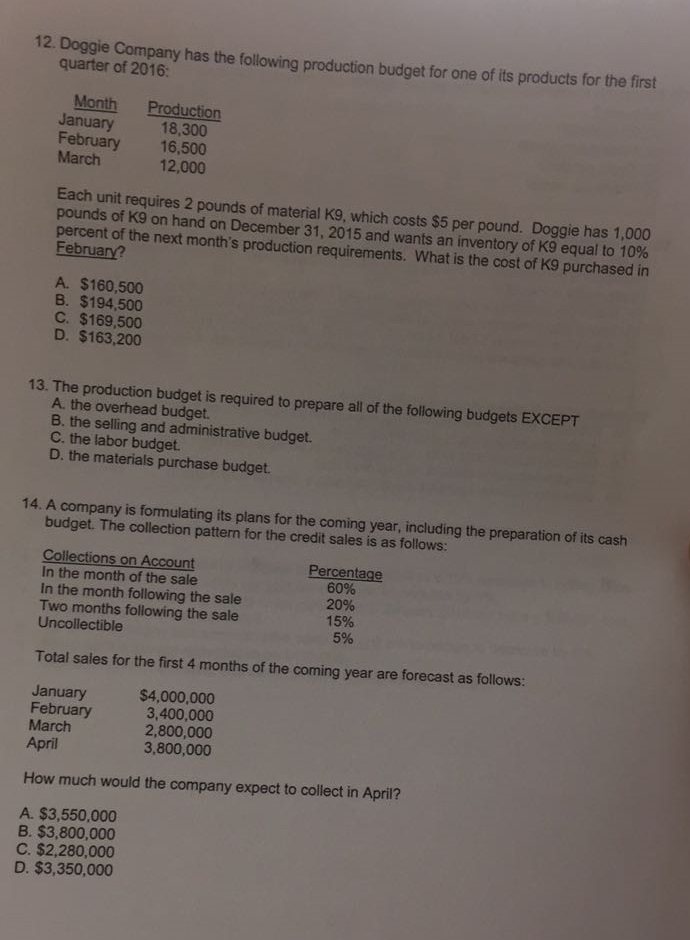 each 1. Activity-based costing CANNOT be used for which of the following