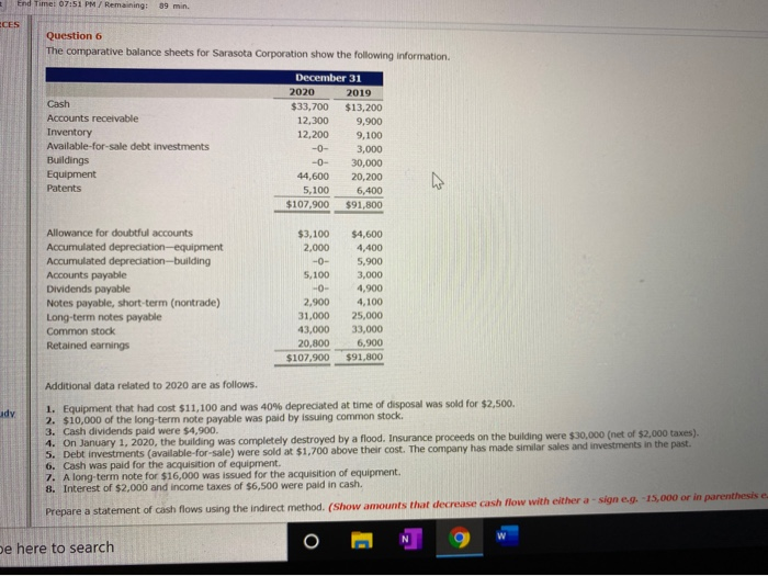  End Time: 07:51 PM / Remaining! 89 min. CES Question 6