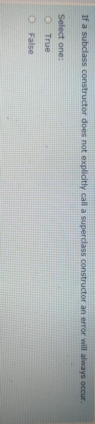 explicitly call a superclass constructor, Java will automatically call the superclass's default