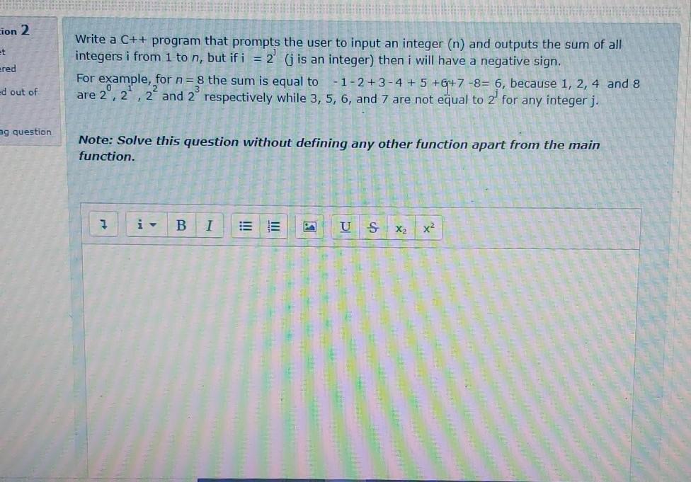  cion 2 et ered Write a C++ program that prompts the
