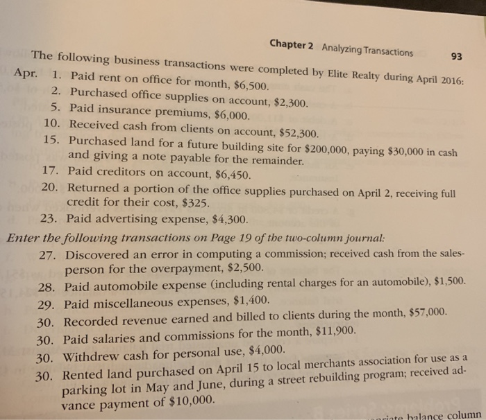 Can you show me the journal? Chapter 2 Analyzing Transactions 93 The