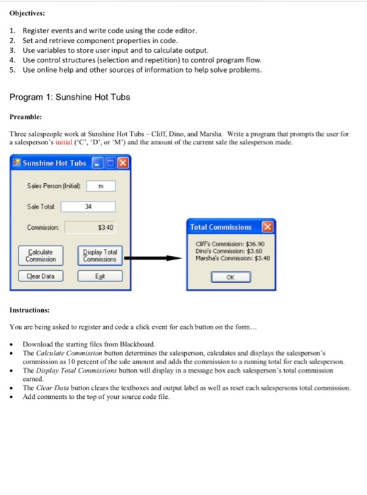 looking for a solution for this begginner C# practice problem Objectives: 1.