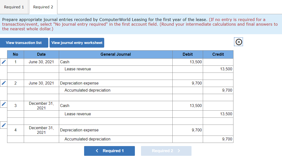 correct, or am I missing something? Exercise 15-17 (Algo) Lessee and lessor;