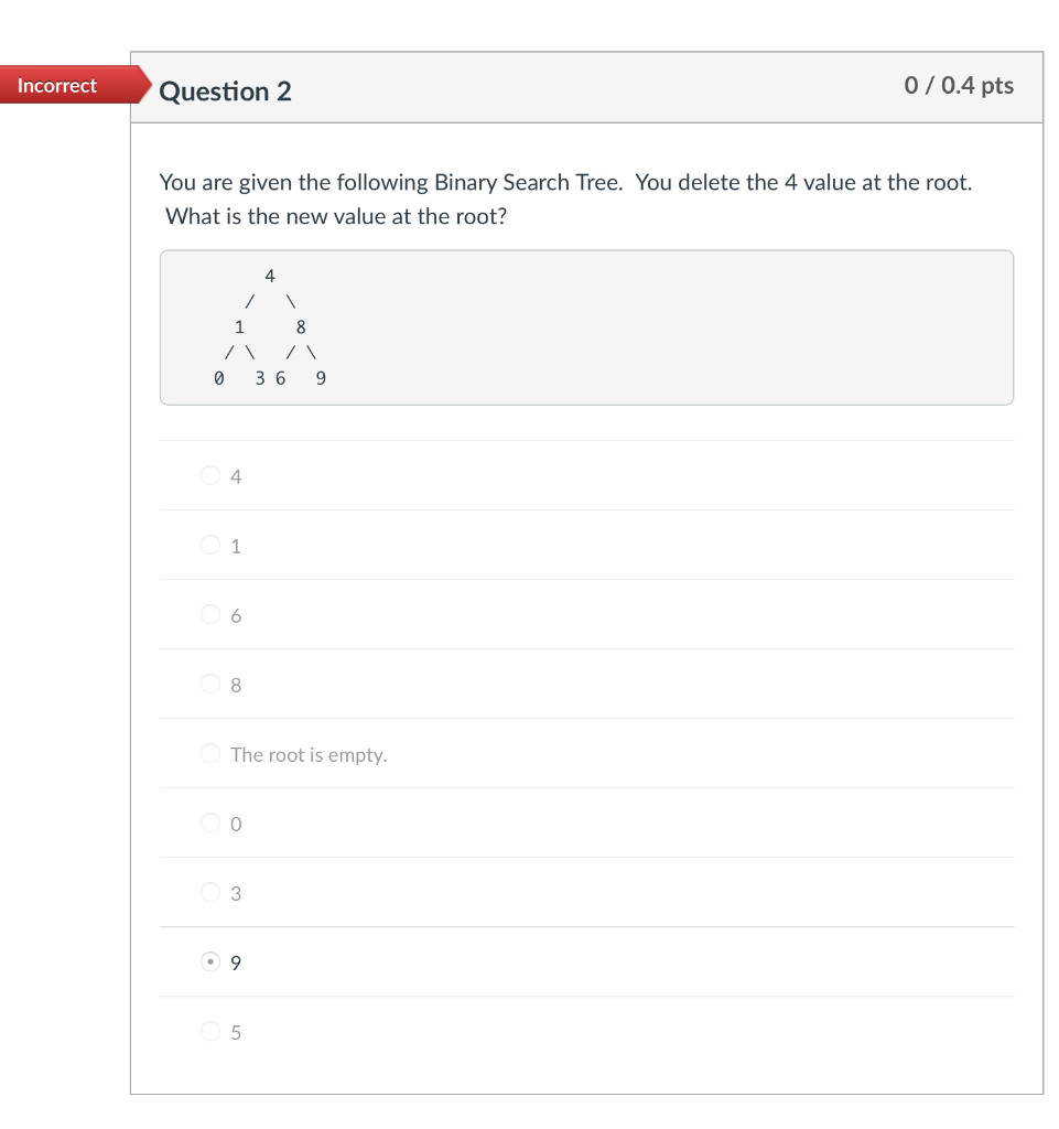 does the value being searched get compared against? Assume that nodes with