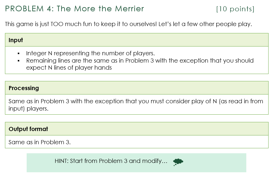 (e.g. 4) They will play the card of that number that they