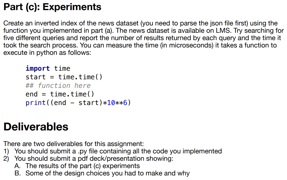 project we will build an efficient boolean search engine. Part (a): Inverted