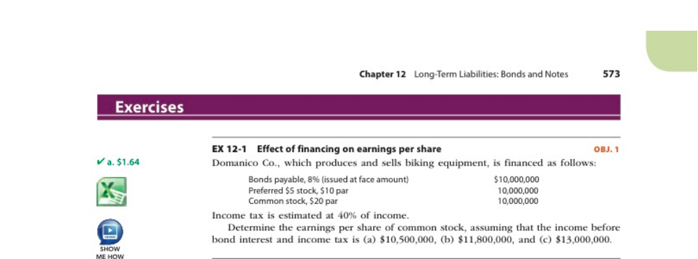 hwk 11.. need 12-1, 12-7, 12-9 solved 573 Chapter 12 Long-Term Liabilities: