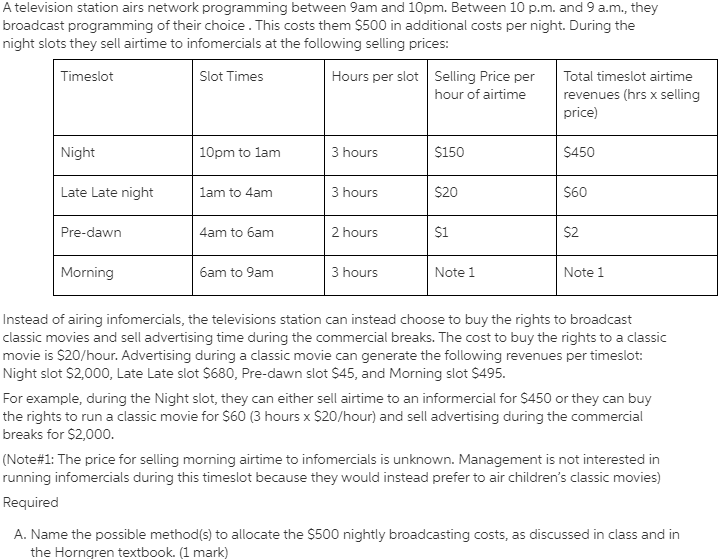  A television station airs network programming between 9am and 10pm. Between
