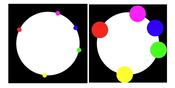 1. The playing field starts as a circular disk centered at the