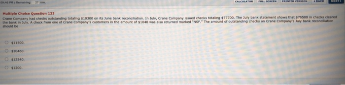  CALCULATOR 08:46 PM / Remaining: 27 min. FULL SCREEN NEXT PRINTER
