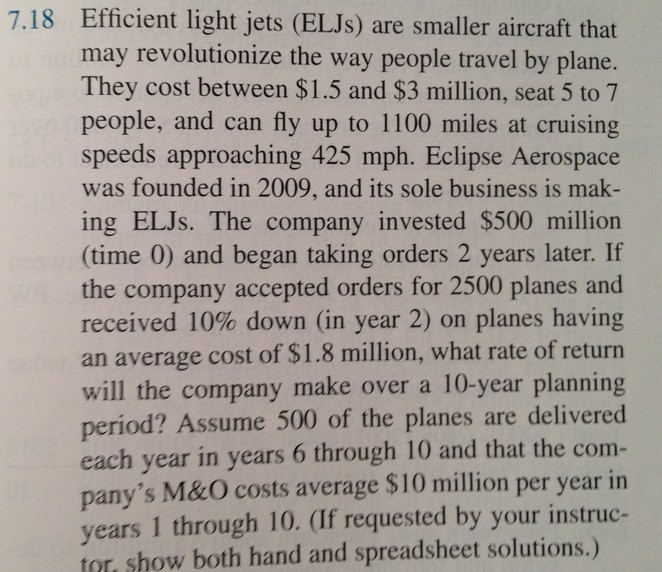 requires to use IRR and GOAL SEEK. Please HELP. Thanks. You took