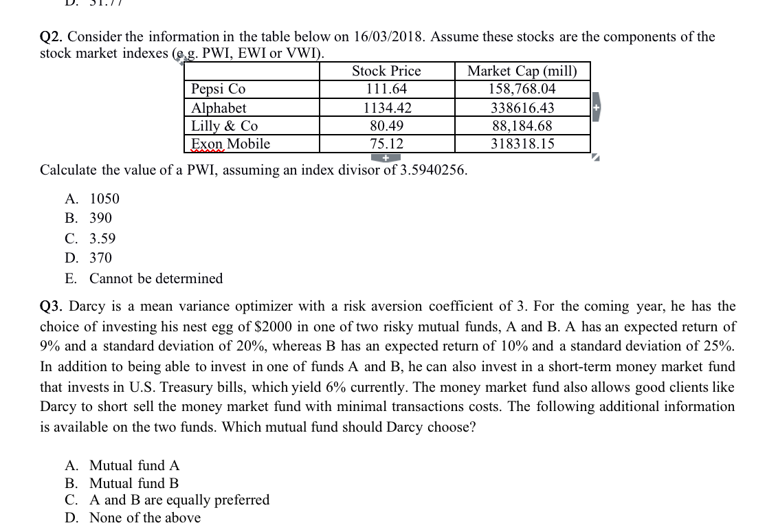 please help Q2. Consider the information in the table below on 16/03/2018.