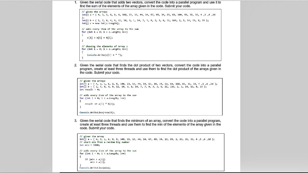  using System; using System.Threading; namespace ConsoleApplication1 { // Simple Threading Examples