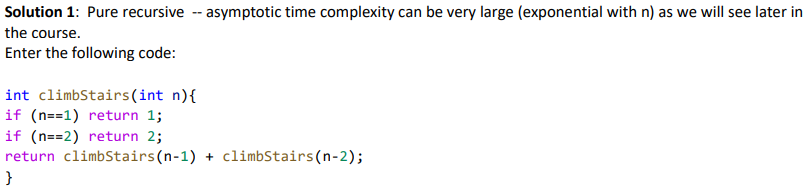***Need help finding the space complexity for solution 1 Solution 1: Pure