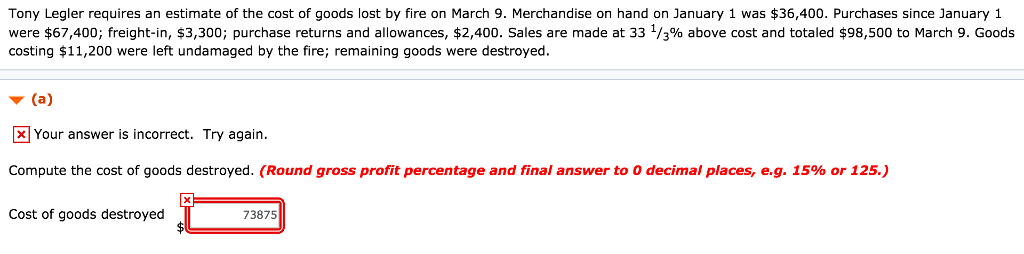 i need help solving this part please Tony Legler requires an estimate