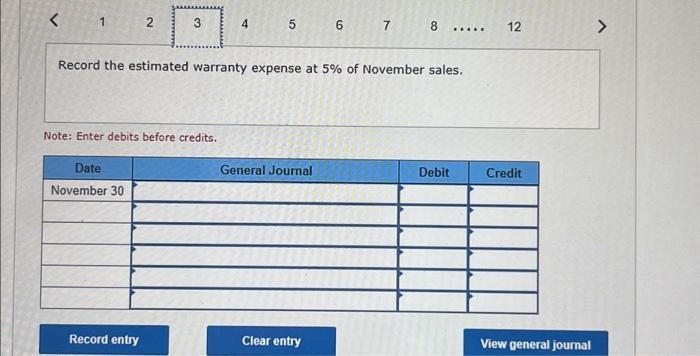 Note: Enter debits before credits. company's cost per new razor is $15