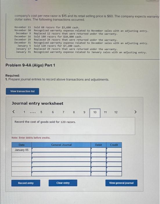 expense related to December sales with an adjusting entry. January 5 Sold