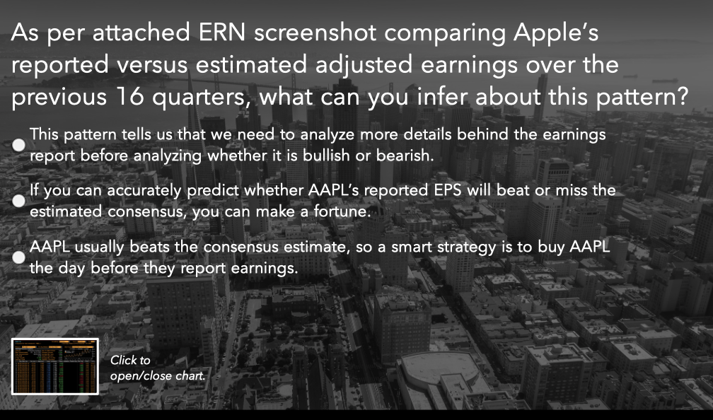 As per attached ERN screenshot comparing Apple's reported versus estimated adjusted