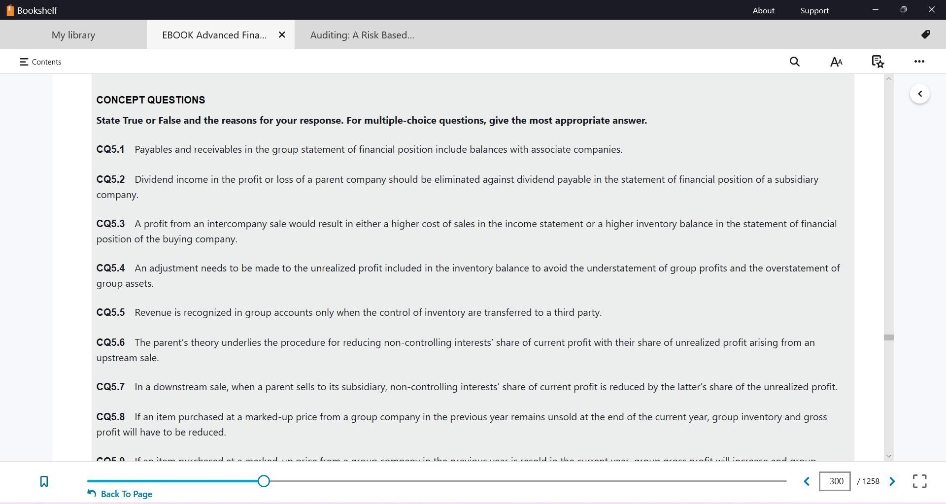 questions, give the most appropriate answer. CQ5.1 Payables and receivables in the