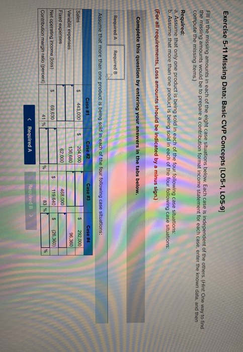 the missing amounts in each of the eight case situations below. Each