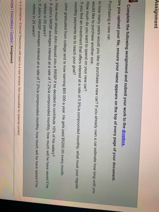  Assignment Complete the following assignment and submit your work to the