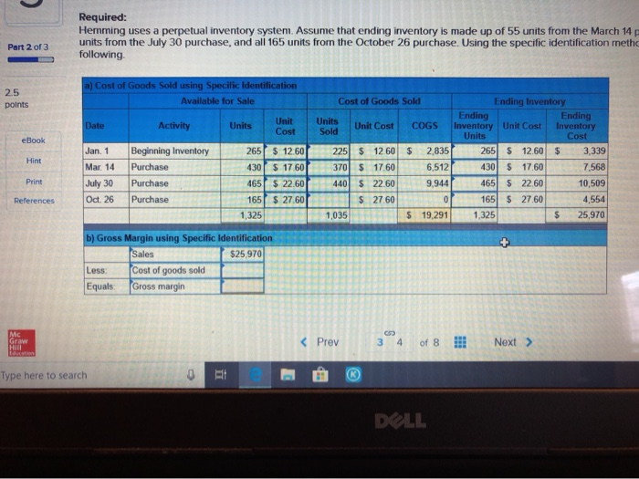 the Exercises below. Part 2 of 3 The following information applies to