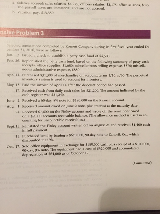  Comprehensive problem 3 Accounting by warren reeve pg 547 Post closing