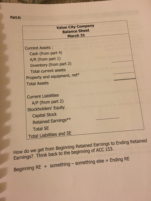  How do we get from Beginning Retained Earnings to Ending Retained