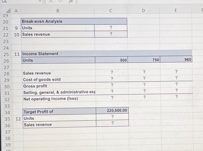 following: 1. Total variable costs for each sales level 2. Total fixed