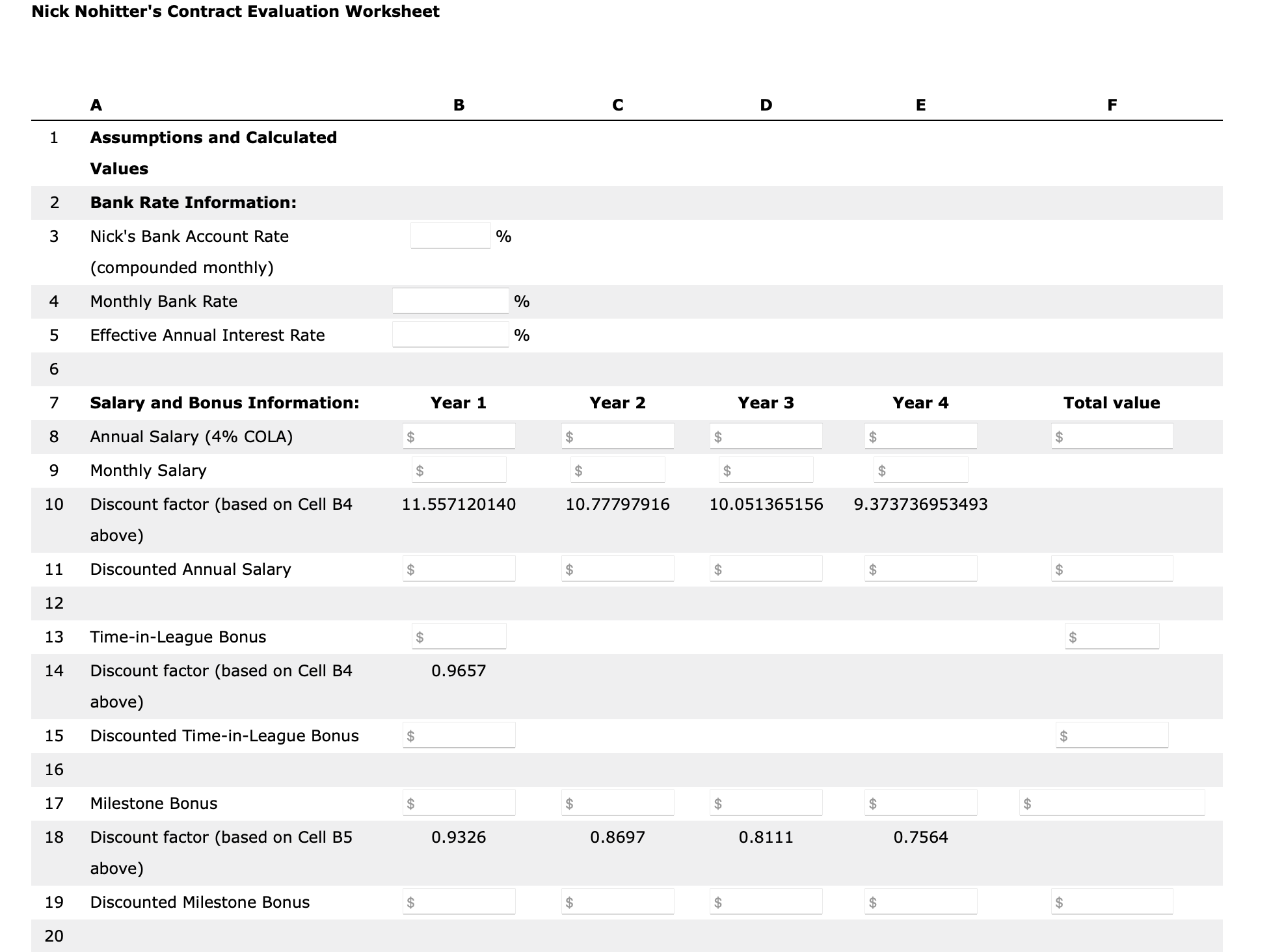 of Nick's contract accurate on either a nominal or discounted basis? Check