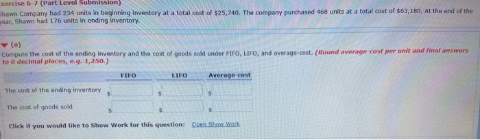 in the following sequence: (1) 130 units at $7.(2) 480 units at