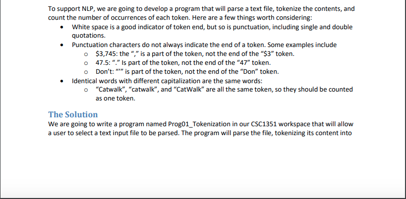  To support NLP, we are going to develop a program that