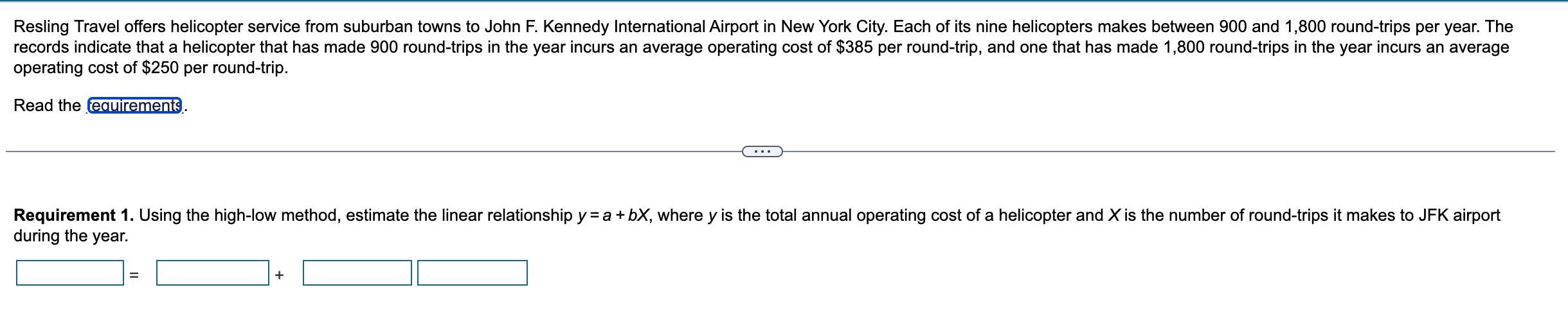 Hi can i get help from this please? operating cost of $250