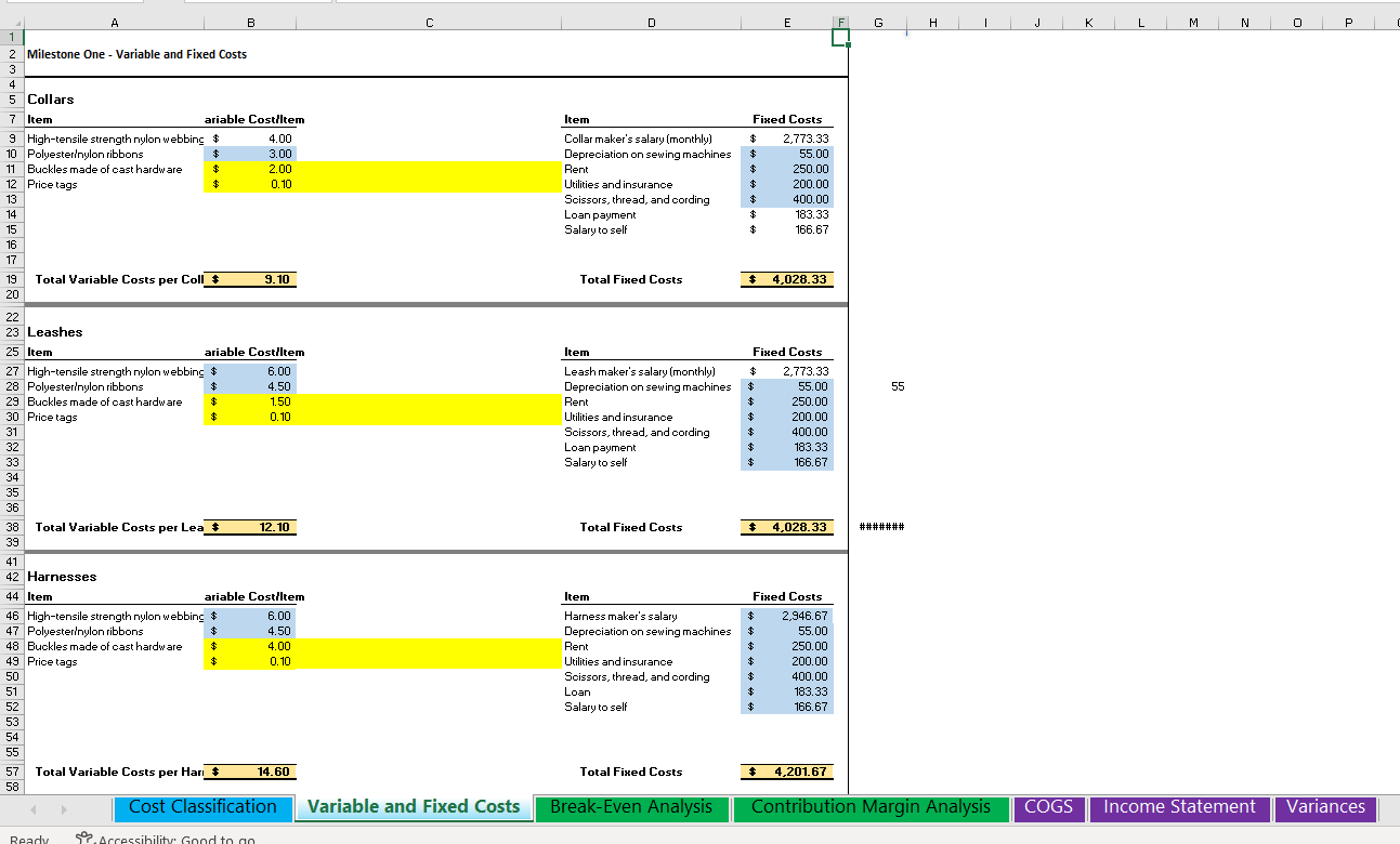 Need To Complete COGS, Inc Statement and Variances And need to show