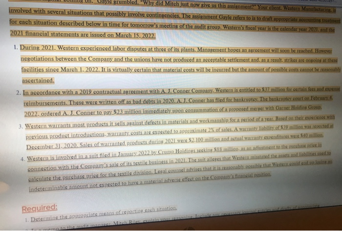  rayle grumbled. "Why did Mitch just now give us this assignment?"