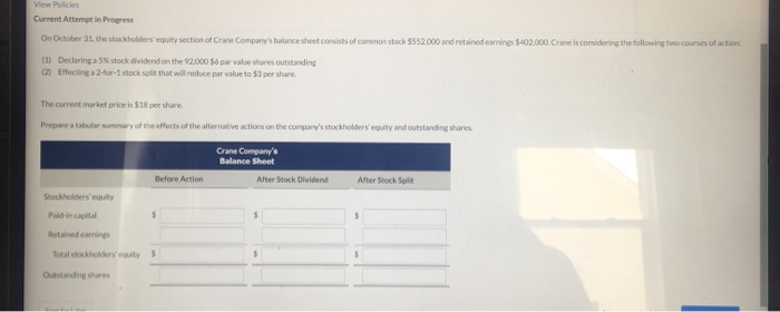  View Policies Current Attempt in Progress On October 31, the stockholders