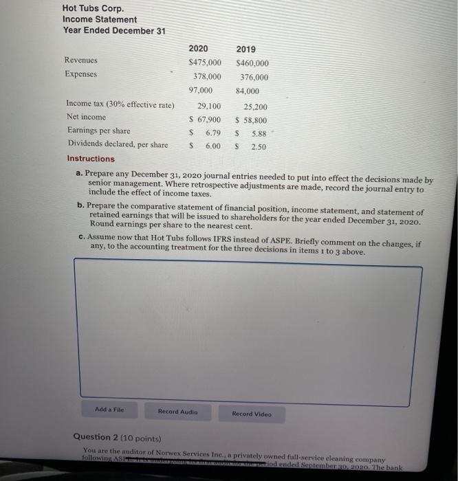 points) The founder, president, and major shareholder of Hot Tubs Corp. recently