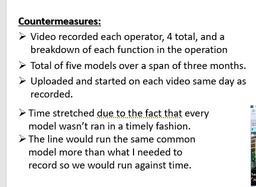 Employees - 10/30/2019 Kaizen Burst New layout for washing station Operator 1