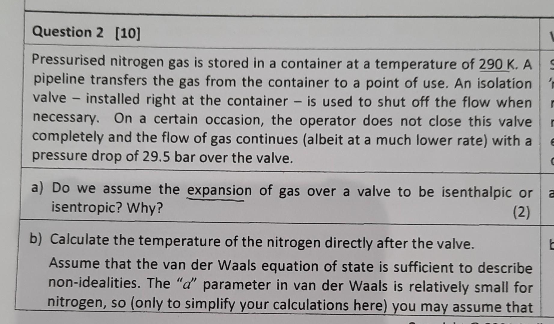  please post step by step solution Pressurised nitrogen gas is stored
