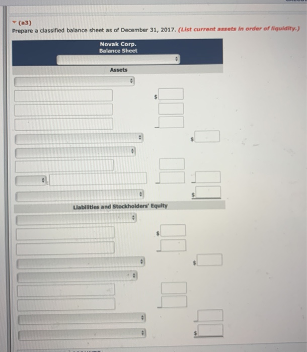 the financial statements of Novak Corp. for 2017. $35,660 Retained earnings (beginning