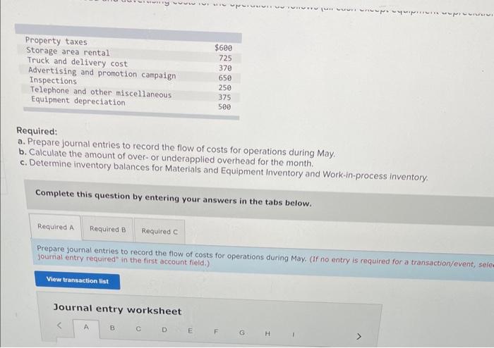 residential clients. An. inventory of materials and equipment is on hand at