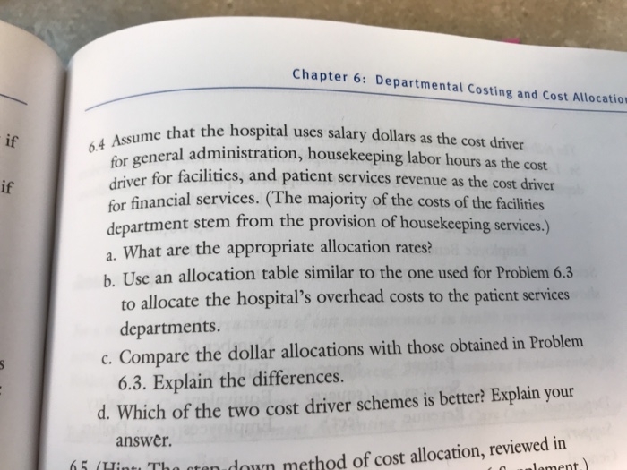  Chapter 6: Departmental Costing and Cost Allocatio e that the hospital