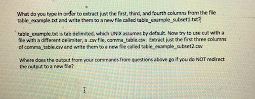 Needing help understanding command line/UNIX. Not sure how to cut with a