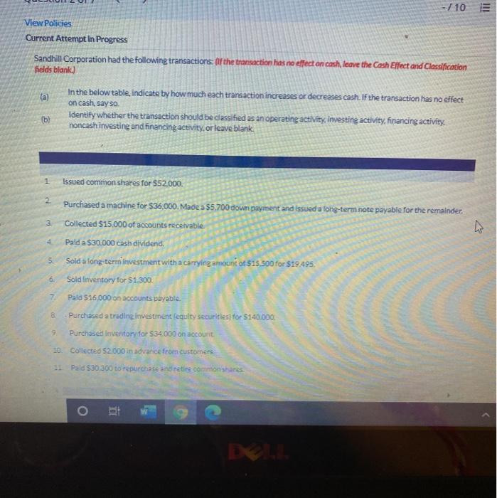  - 10 ili View Policies Current Attempt in Progress Sandhill Corporation