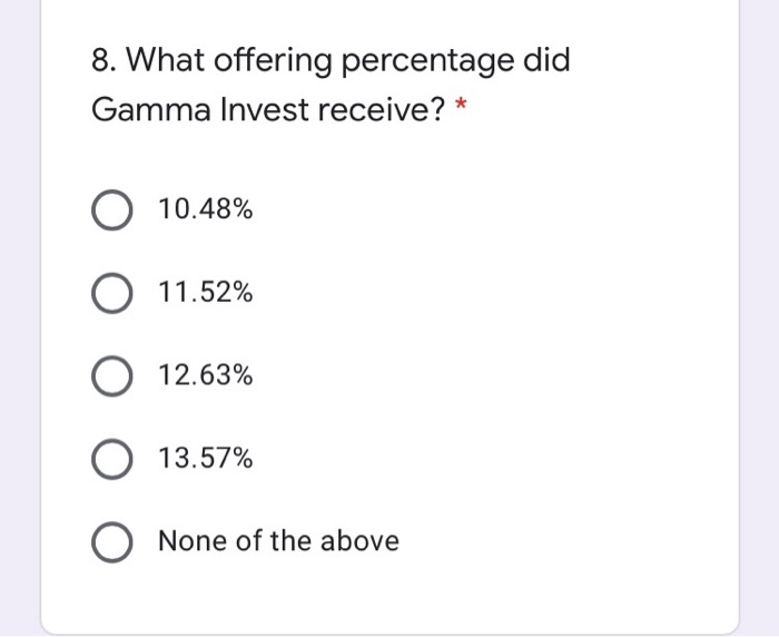 of Gamma Invest, a multinational investment bank. During the IPO, the firm